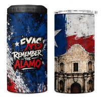 Texas Remember The Alamo 4 in 1 Can Cooler Tumbler Distressed Splatter Paint Texan Pride