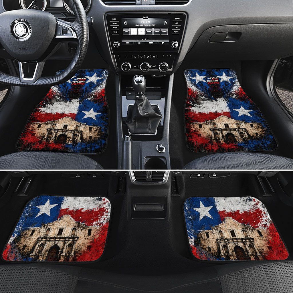 Texas Remember The Alamo Car Mats Distressed Splatter Paint Texan Pride
