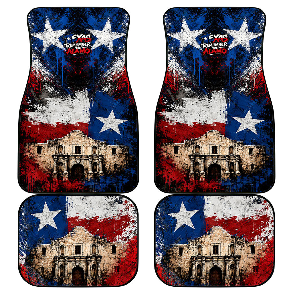 Texas Remember The Alamo Car Mats Distressed Splatter Paint Texan Pride