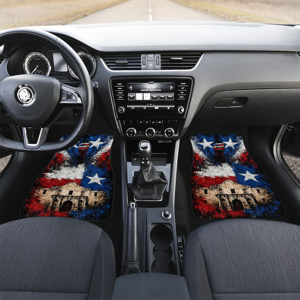 Texas Remember The Alamo Car Mats Distressed Splatter Paint Texan Pride