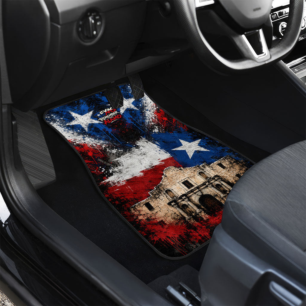 Texas Remember The Alamo Car Mats Distressed Splatter Paint Texan Pride