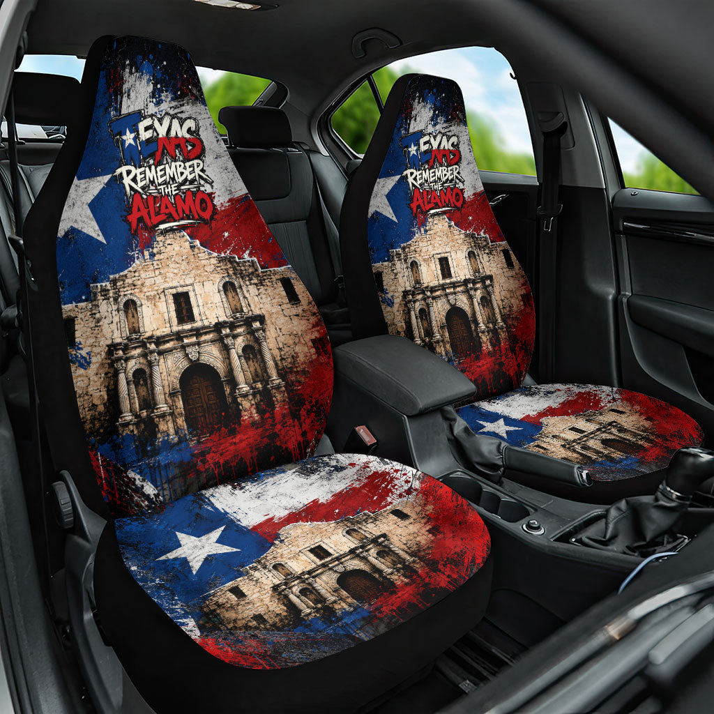 Texas Remember The Alamo Car Seat Cover Distressed Splatter Paint Texan Pride
