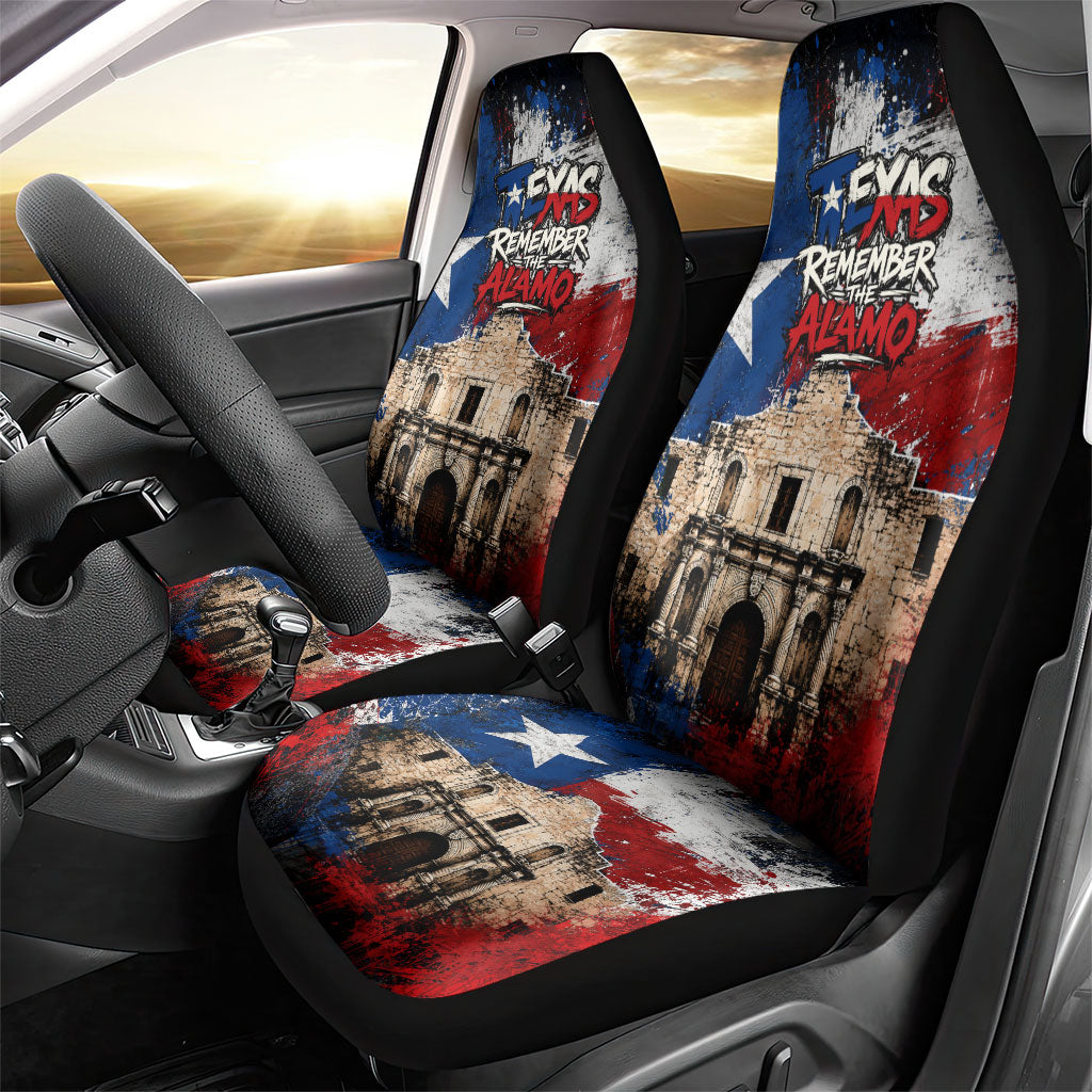 Texas Remember The Alamo Car Seat Cover Distressed Splatter Paint Texan Pride