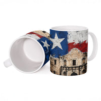 Texas Remember The Alamo Ceramic Mug Distressed Splatter Paint Texan Pride
