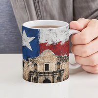 Texas Remember The Alamo Ceramic Mug Distressed Splatter Paint Texan Pride