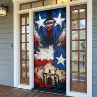 Texas Remember The Alamo Door Cover Distressed Splatter Paint Texan Pride