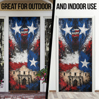 Texas Remember The Alamo Door Cover Distressed Splatter Paint Texan Pride