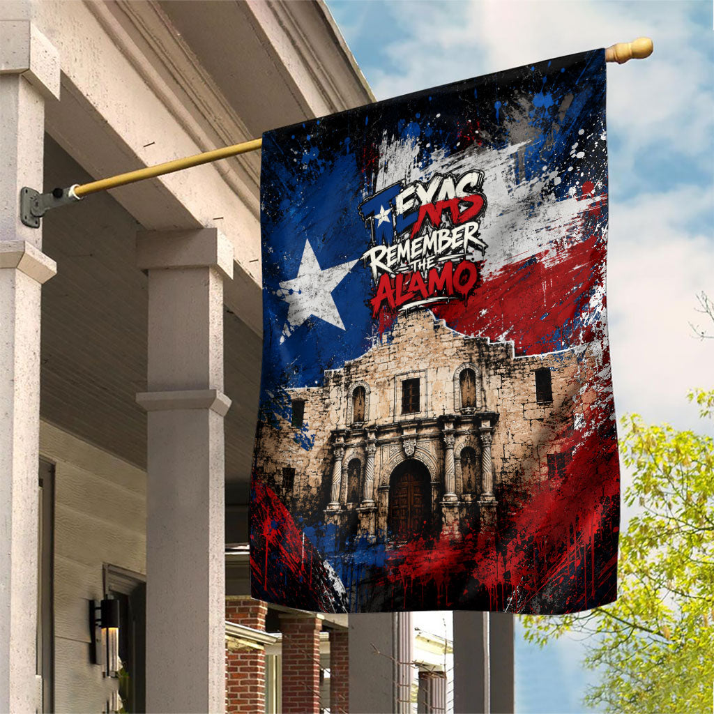 Texas Remember The Alamo Garden Flag Distressed Splatter Paint Texan Pride