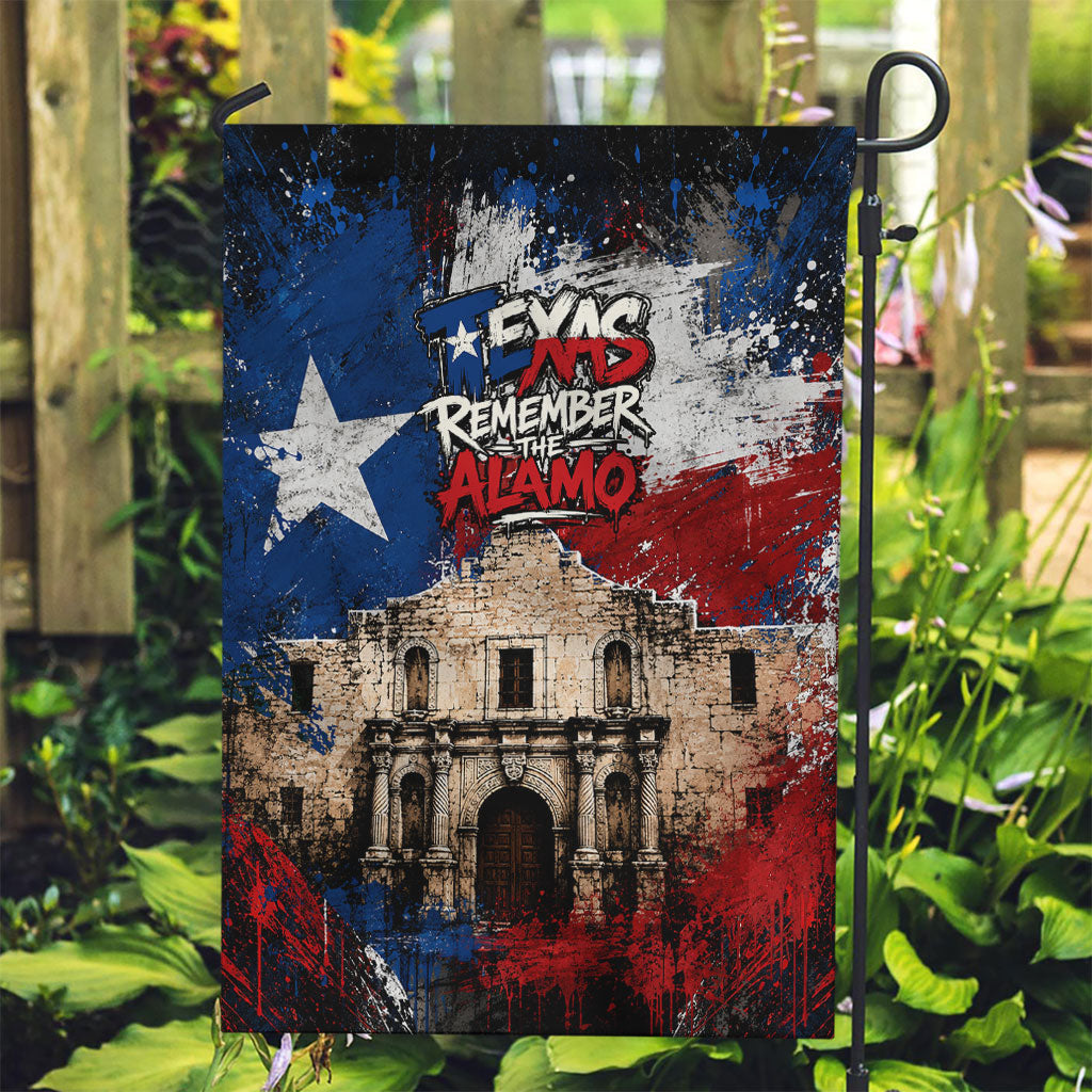 Texas Remember The Alamo Garden Flag Distressed Splatter Paint Texan Pride