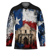 Texas Remember The Alamo Hockey Jersey Distressed Splatter Paint Texan Pride