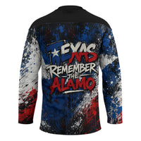 Texas Remember The Alamo Hockey Jersey Distressed Splatter Paint Texan Pride