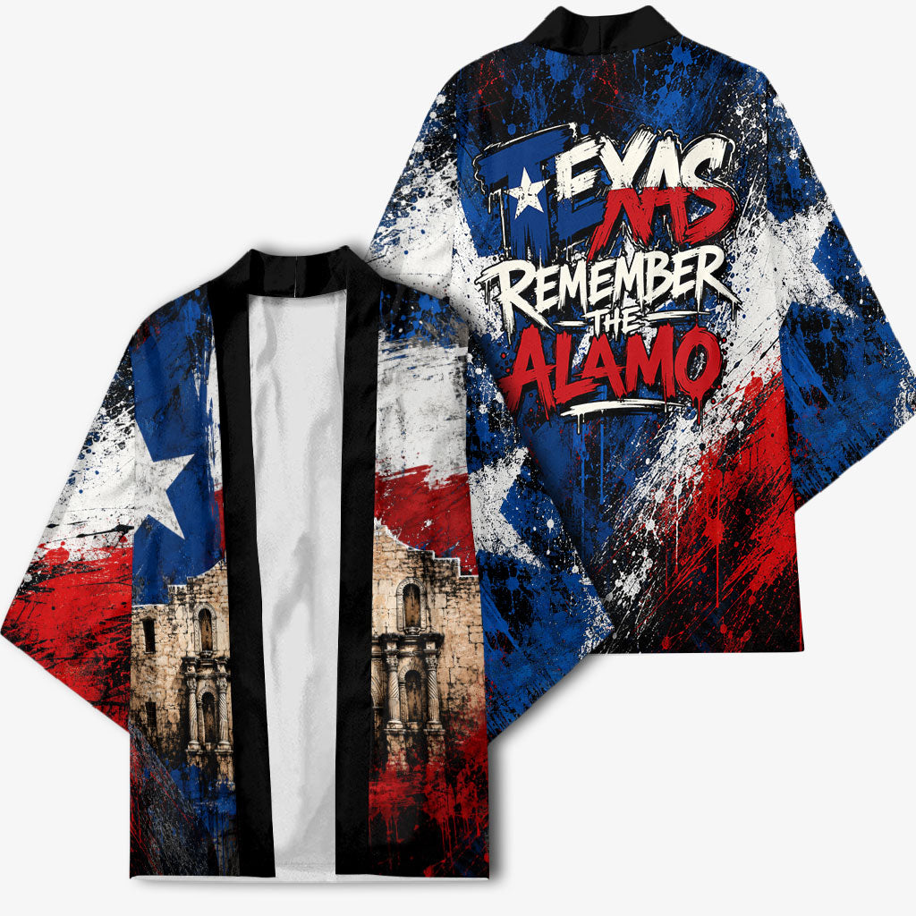 Texas Remember The Alamo Kimono Distressed Splatter Paint Texan Pride