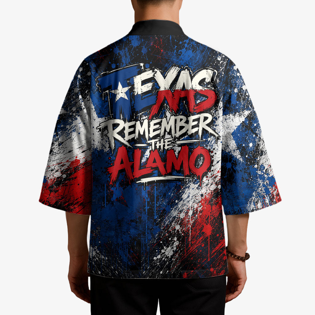 Texas Remember The Alamo Kimono Distressed Splatter Paint Texan Pride