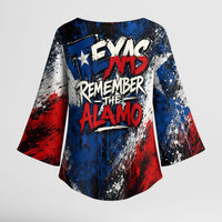 Texas Remember The Alamo Kimono Sleeve Blouse Distressed Splatter Paint Texan Pride