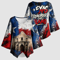 Texas Remember The Alamo Kimono Sleeve Blouse Distressed Splatter Paint Texan Pride
