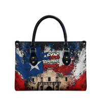Texas Remember The Alamo Leather Bag Distressed Splatter Paint Texan Pride