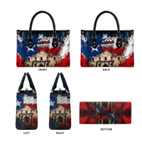 Texas Remember The Alamo Leather Bag Distressed Splatter Paint Texan Pride