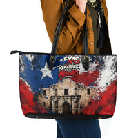 Texas Remember The Alamo Leather Tote Bag Distressed Splatter Paint Texan Pride