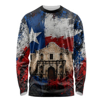 Texas Remember The Alamo Long Sleeve Shirt Distressed Splatter Paint Texan Pride