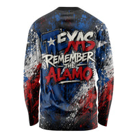 Texas Remember The Alamo Long Sleeve Shirt Distressed Splatter Paint Texan Pride