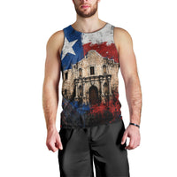 Texas Remember The Alamo Men Tank Top Distressed Splatter Paint Texan Pride
