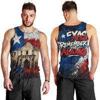 Texas Remember The Alamo Men Tank Top Distressed Splatter Paint Texan Pride
