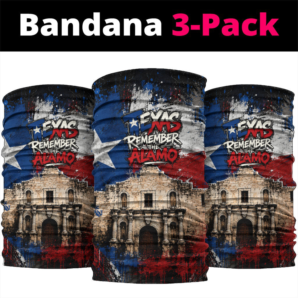 Texas Remember The Alamo Neck Gaiter Distressed Splatter Paint Texan Pride