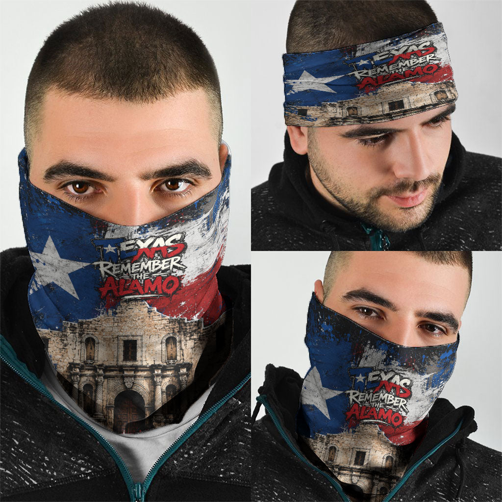 Texas Remember The Alamo Neck Gaiter Distressed Splatter Paint Texan Pride