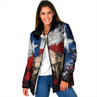 Texas Remember The Alamo Padded Jacket Distressed Splatter Paint Texan Pride