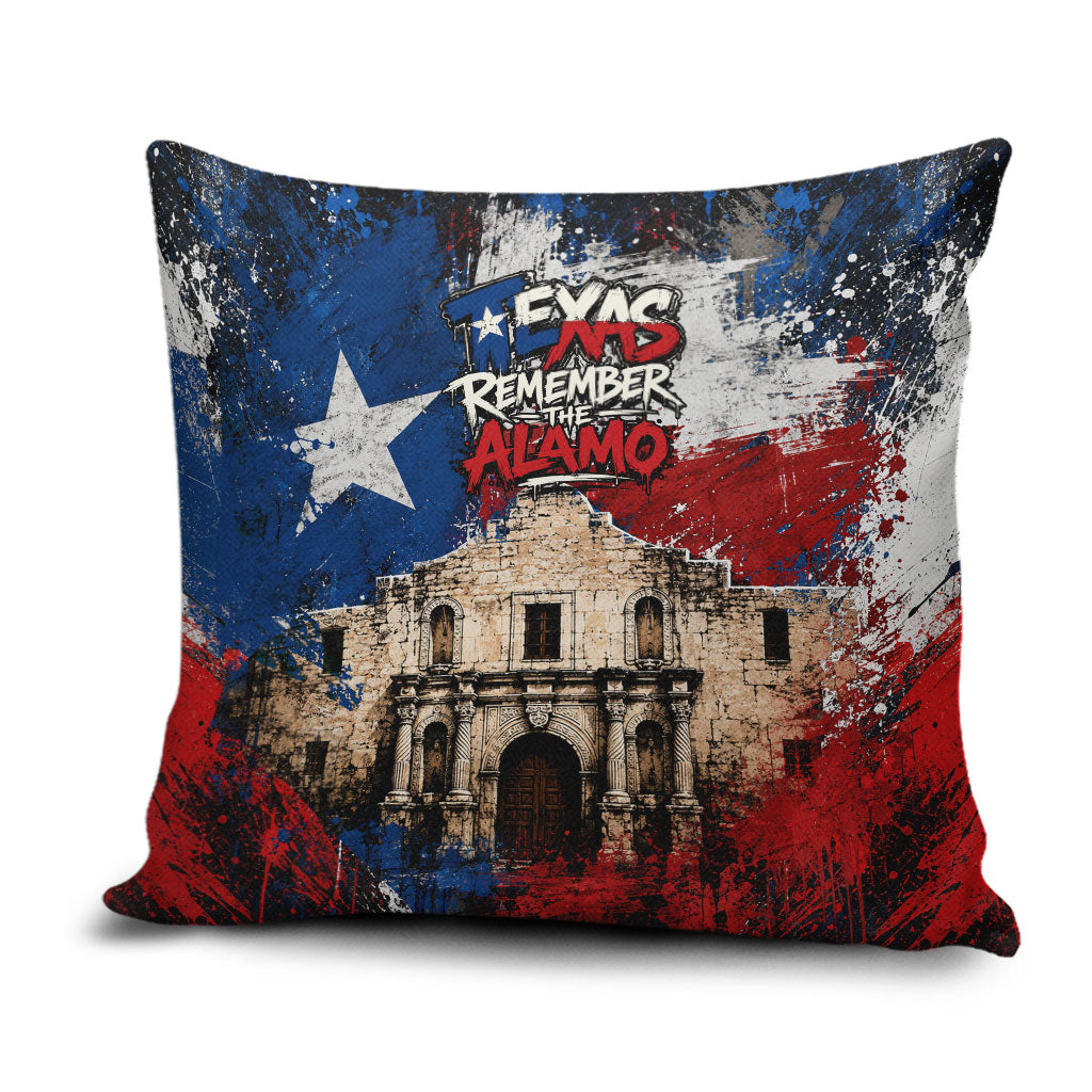 Texas Remember The Alamo Pillow Cover Distressed Splatter Paint Texan Pride
