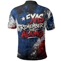 Texas Remember The Alamo Polo Shirt Distressed Splatter Paint Texan Pride
