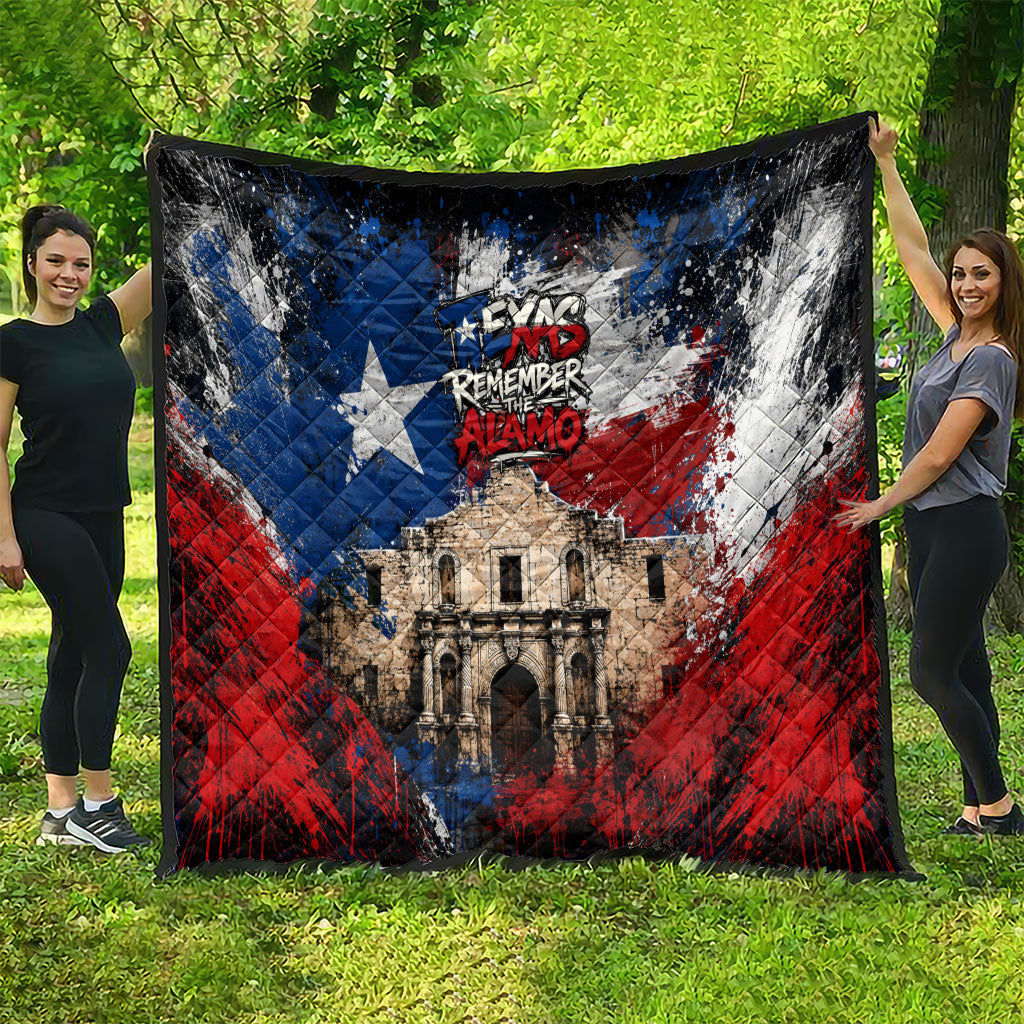 Texas Remember The Alamo Quilt Distressed Splatter Paint Texan Pride