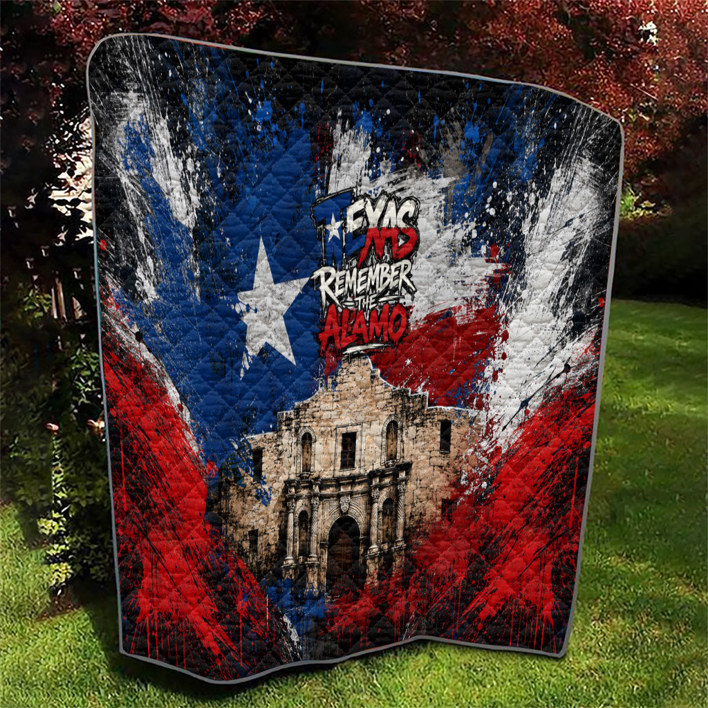 Texas Remember The Alamo Quilt Distressed Splatter Paint Texan Pride