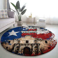 Texas Remember The Alamo Round Carpet Distressed Splatter Paint Texan Pride
