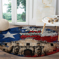Texas Remember The Alamo Round Carpet Distressed Splatter Paint Texan Pride