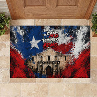 Texas Remember The Alamo Rubber Doormat Distressed Splatter Paint Texan Pride