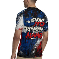 Texas Remember The Alamo Rugby Jersey Distressed Splatter Paint Texan Pride