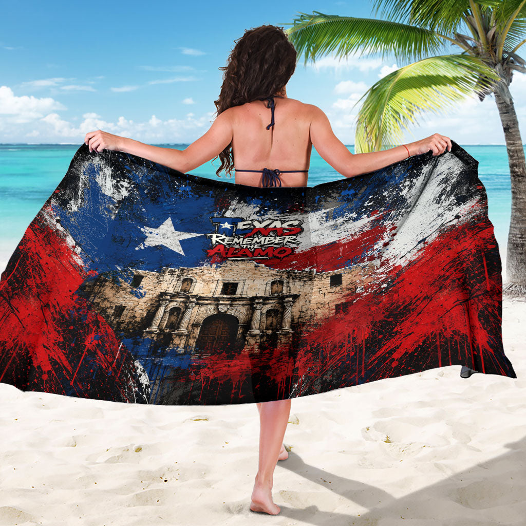 Texas Remember The Alamo Sarong Distressed Splatter Paint Texan Pride