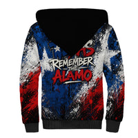 Texas Remember The Alamo Sherpa Hoodie Distressed Splatter Paint Texan Pride