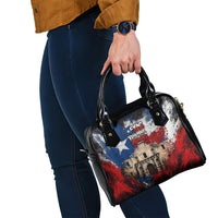 Texas Remember The Alamo Shoulder Handbag Distressed Splatter Paint Texan Pride