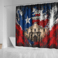 Texas Remember The Alamo Shower Curtain Distressed Splatter Paint Texan Pride