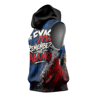 Texas Remember The Alamo Sleeveless Hoodie Distressed Splatter Paint Texan Pride