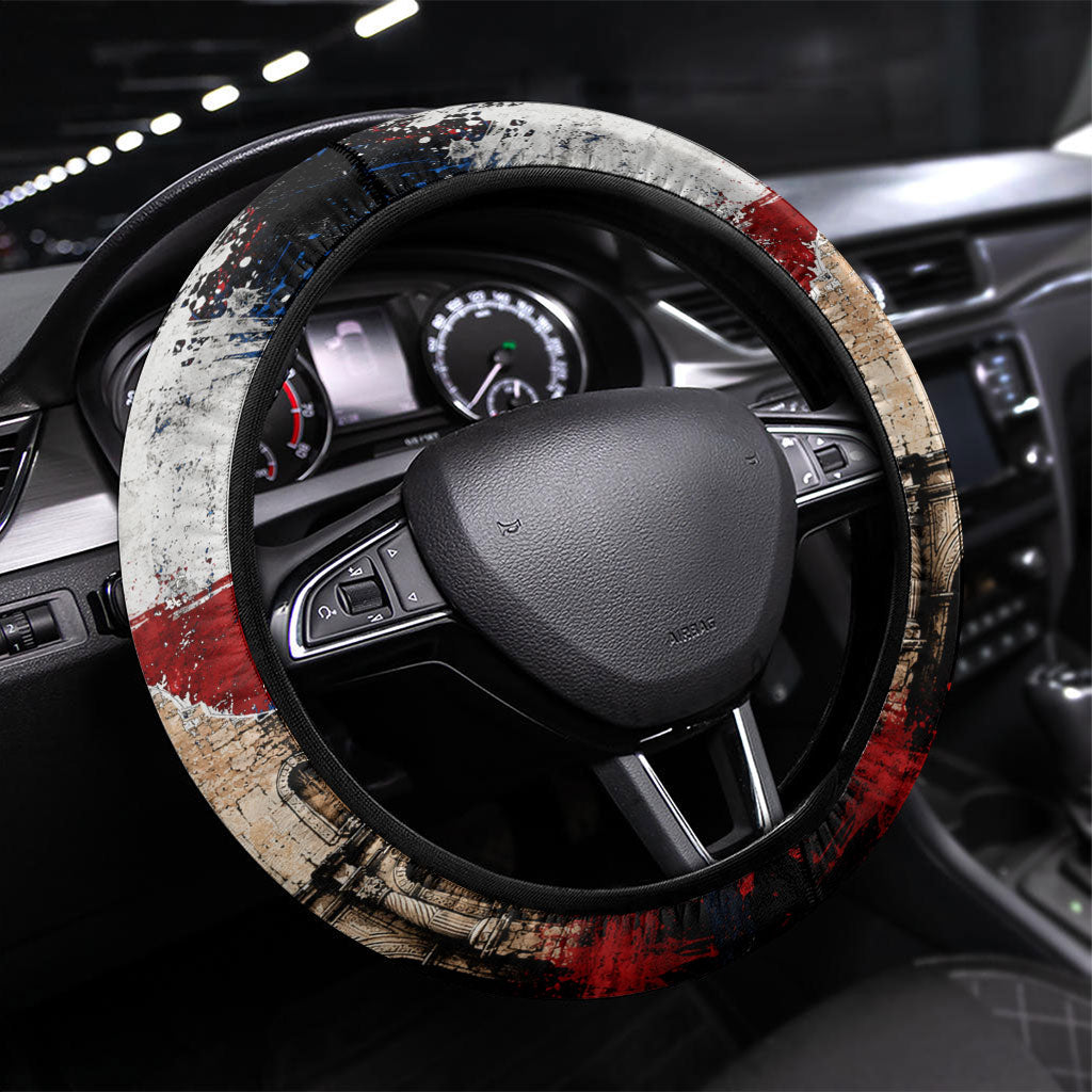 Texas Remember The Alamo Steering Wheel Cover Distressed Splatter Paint Texan Pride