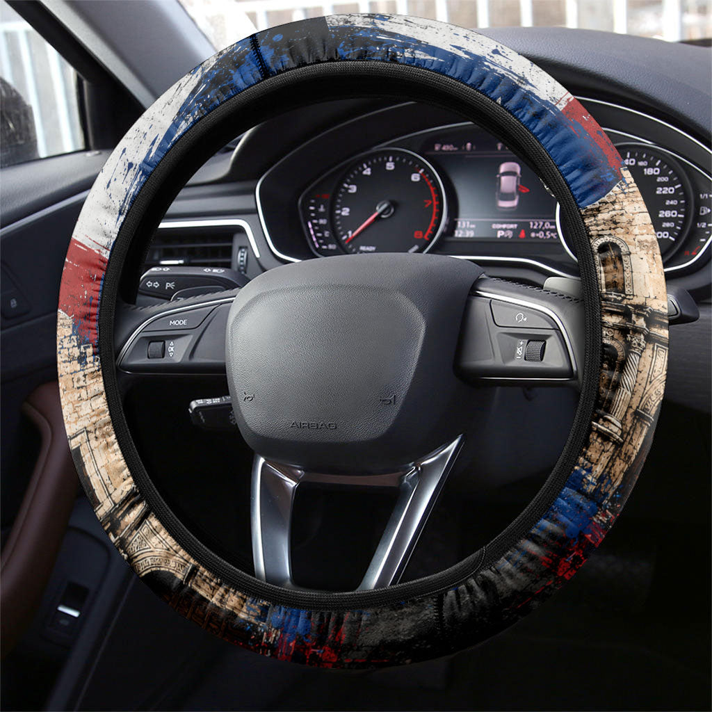 Texas Remember The Alamo Steering Wheel Cover Distressed Splatter Paint Texan Pride