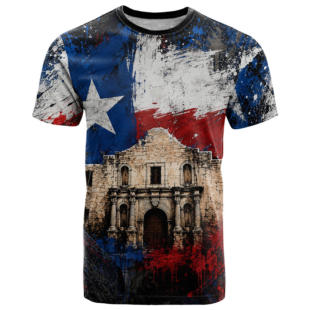 Texas Remember The Alamo T Shirt Distressed Splatter Paint Texan Pride