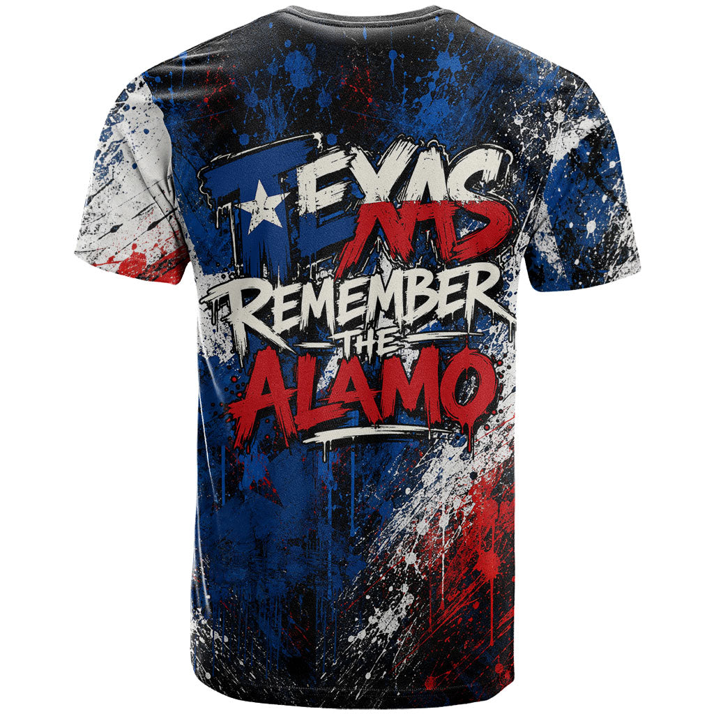 Texas Remember The Alamo T Shirt Distressed Splatter Paint Texan Pride