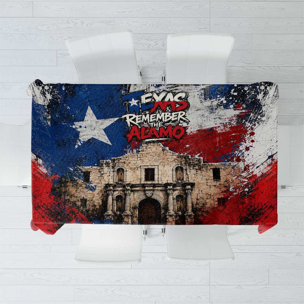 Texas Remember The Alamo Tablecloth Distressed Splatter Paint Texan Pride