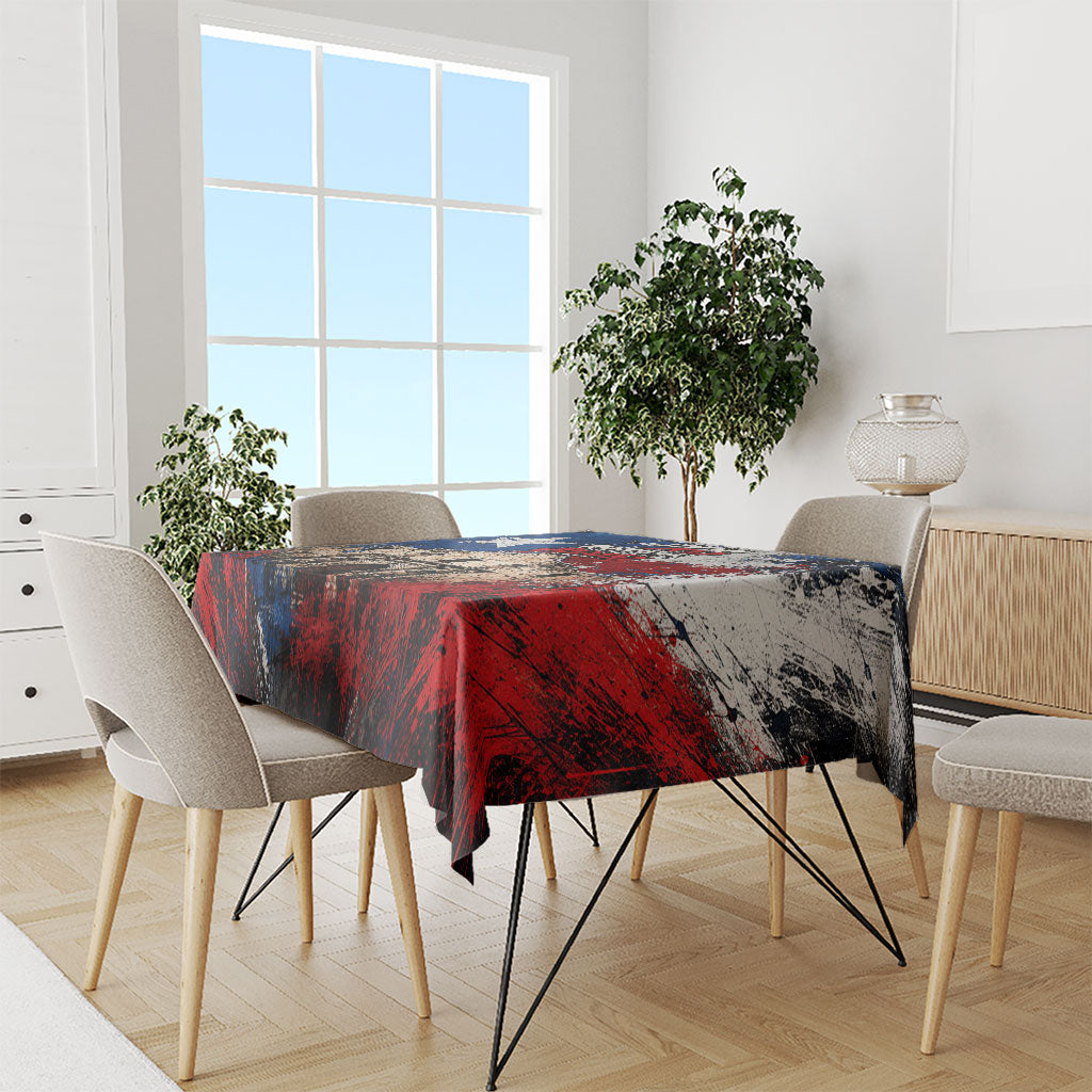 Texas Remember The Alamo Tablecloth Distressed Splatter Paint Texan Pride