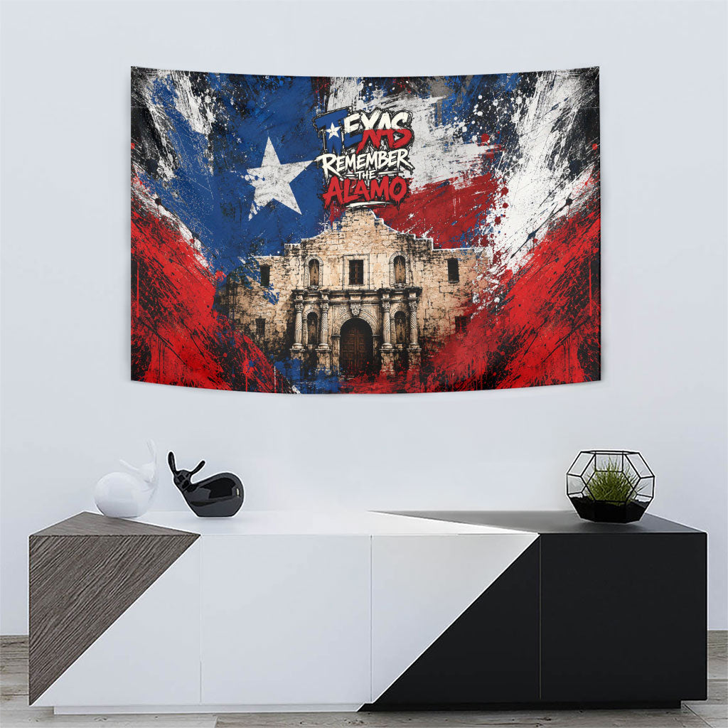 Texas Remember The Alamo Tapestry Distressed Splatter Paint Texan Pride