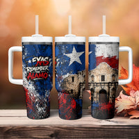 Texas Remember The Alamo Tumbler With Handle Distressed Splatter Paint Texan Pride